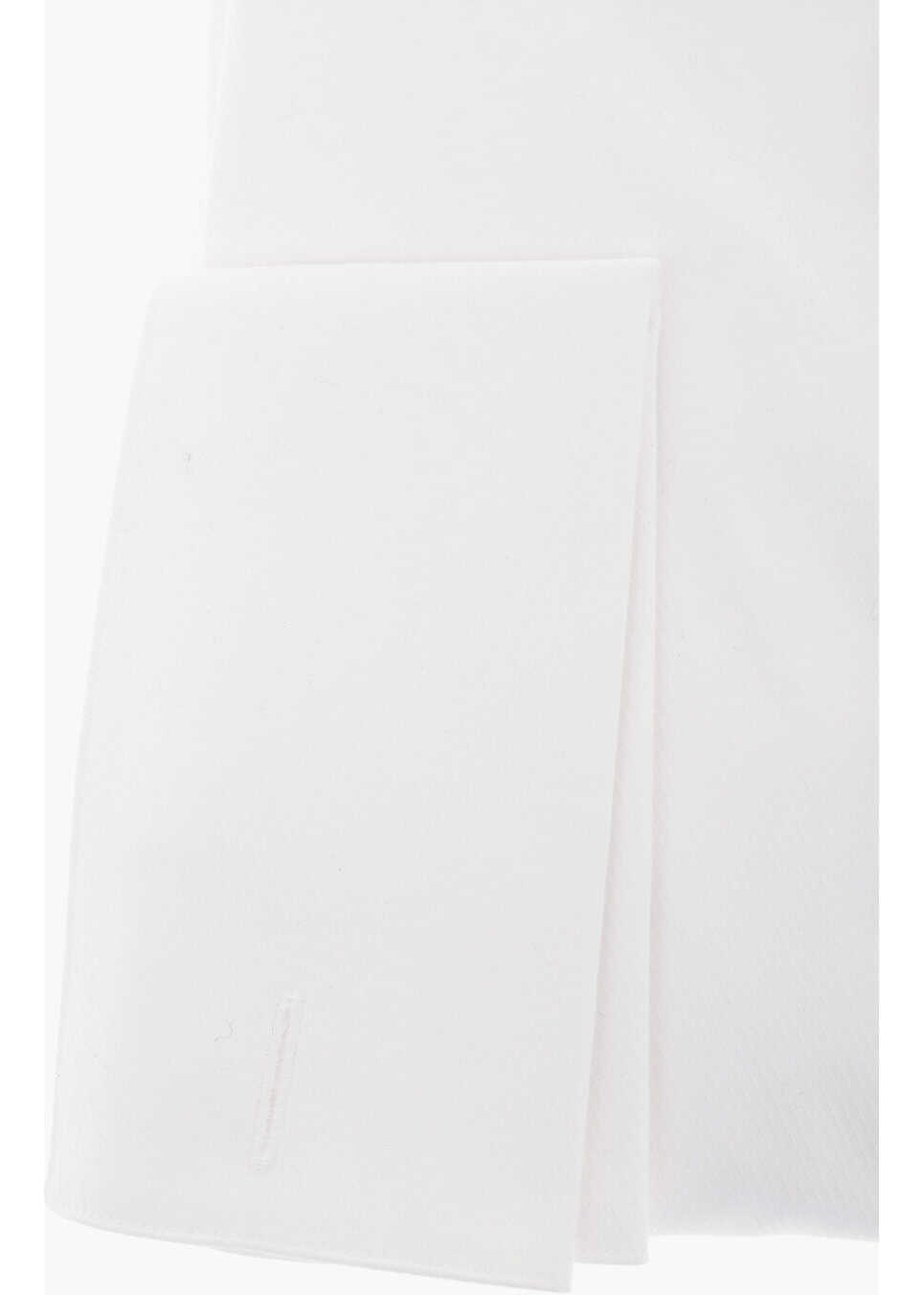 Camasi elegante CORNELIANI Cc Collection Jacquard Cotton Shirt With Wing-Tip Collar White Barbati (BM 12564468) 3