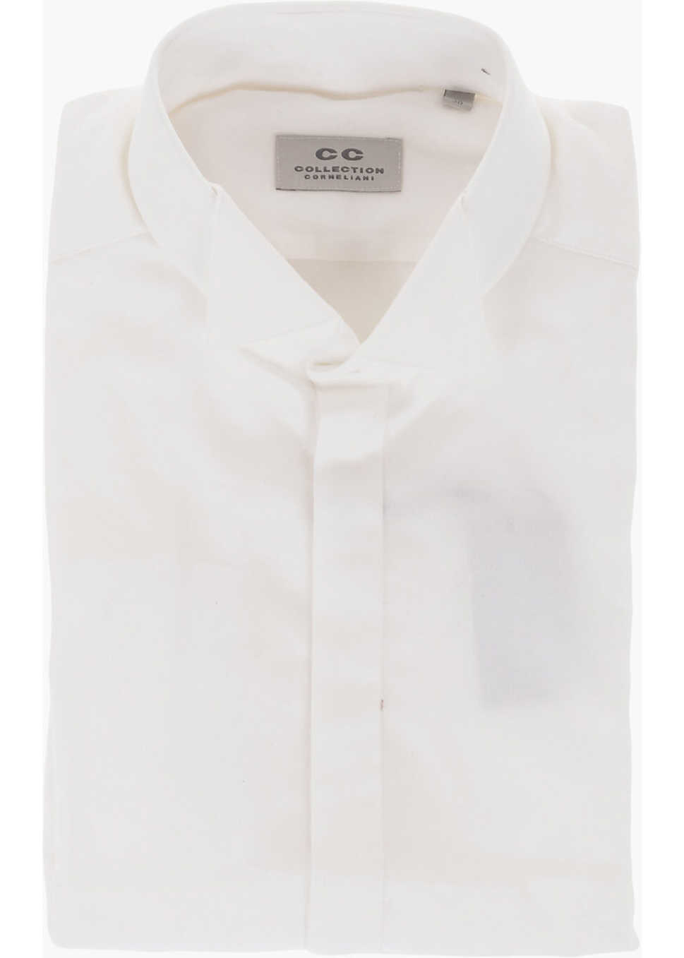 CORNELIANI Cc Collection Wing-Tip Collar Stretch Cotton Shirt White