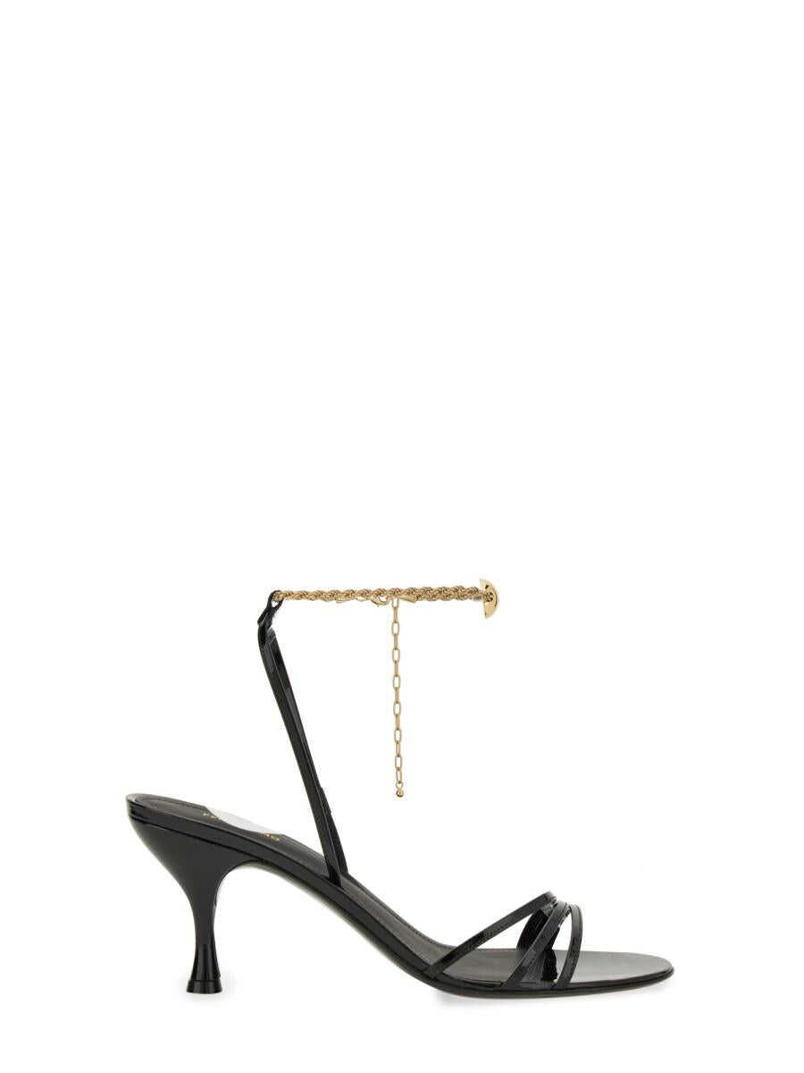 Ferragamo FERRAGAMO SANDAL WITH CHAIN BLACK