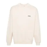 Pulovere 'Le Sweatshirt Gros-Grain' Beige Sweatshirt With Logo Patch In Cotton Man Barbati