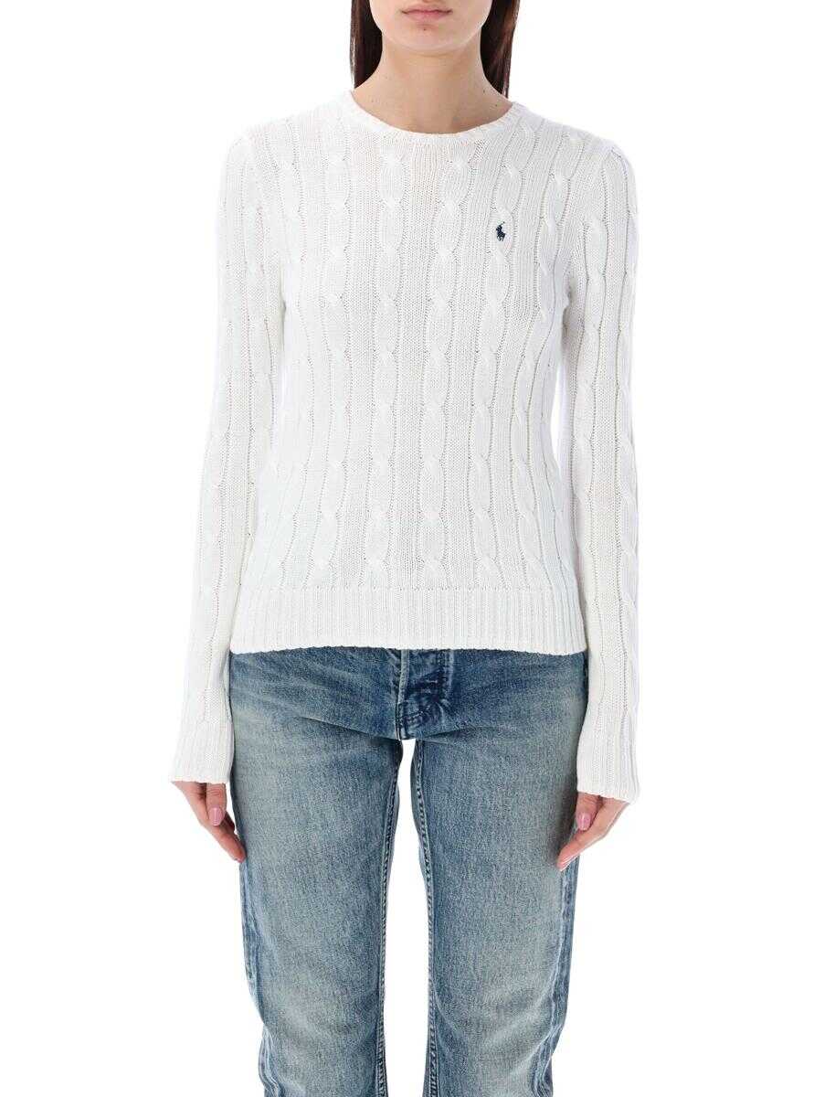 Ralph Lauren POLO RALPH LAUREN Cable-knit cotton crewneck sweater WHITE