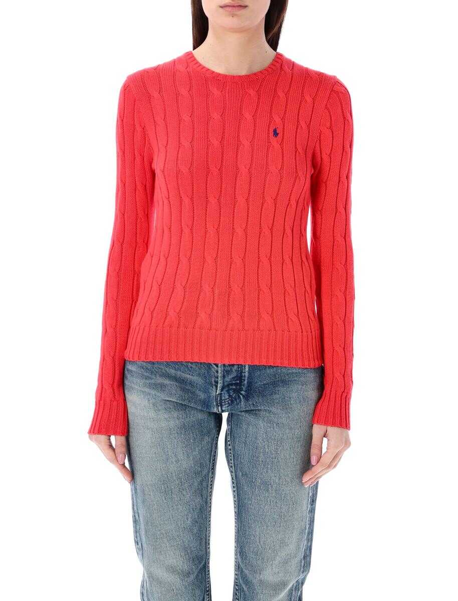 Ralph Lauren POLO RALPH LAUREN Cable-knit cotton crewneck sweater IBISCUS RED