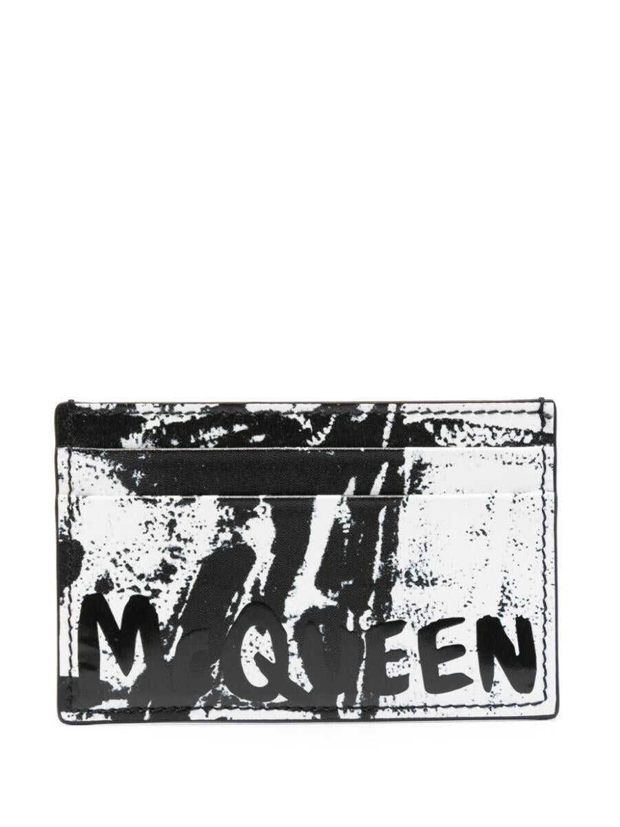 Alexander McQueen ALEXANDER MCQUEEN Card holder graffiti NERO E BIANCO