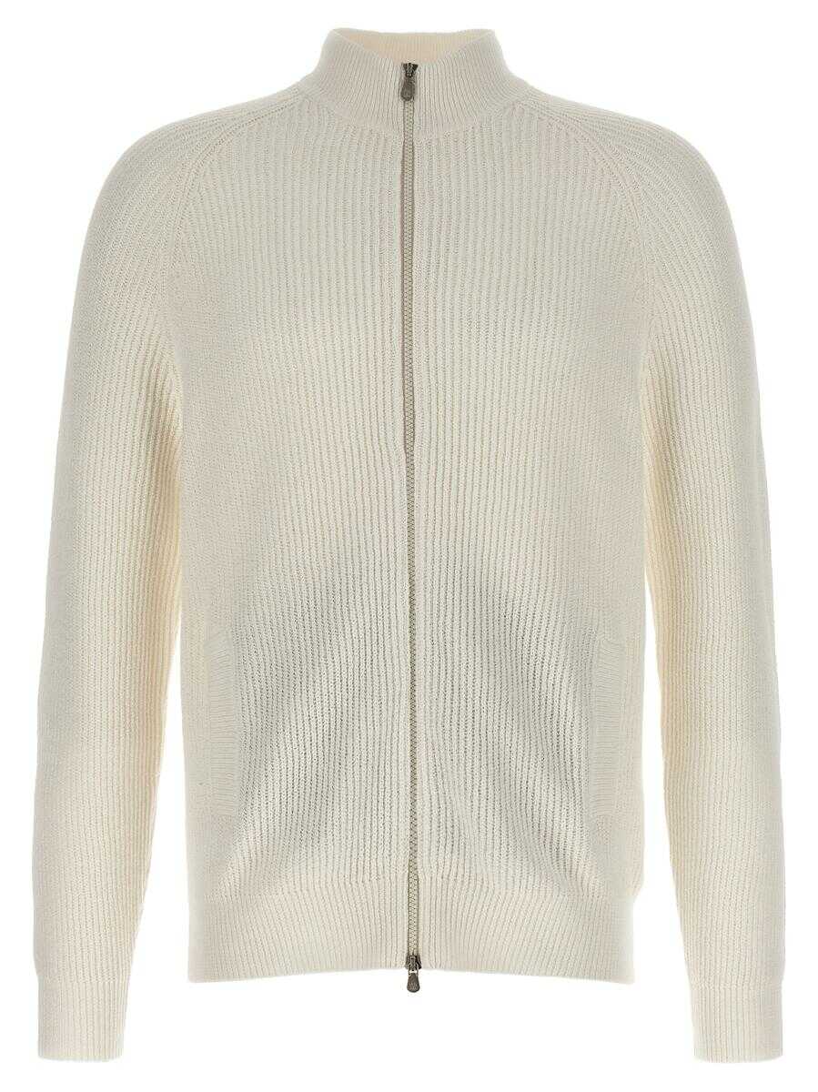 Brunello Cucinelli BRUNELLO CUCINELLI Zip sweater WHITE