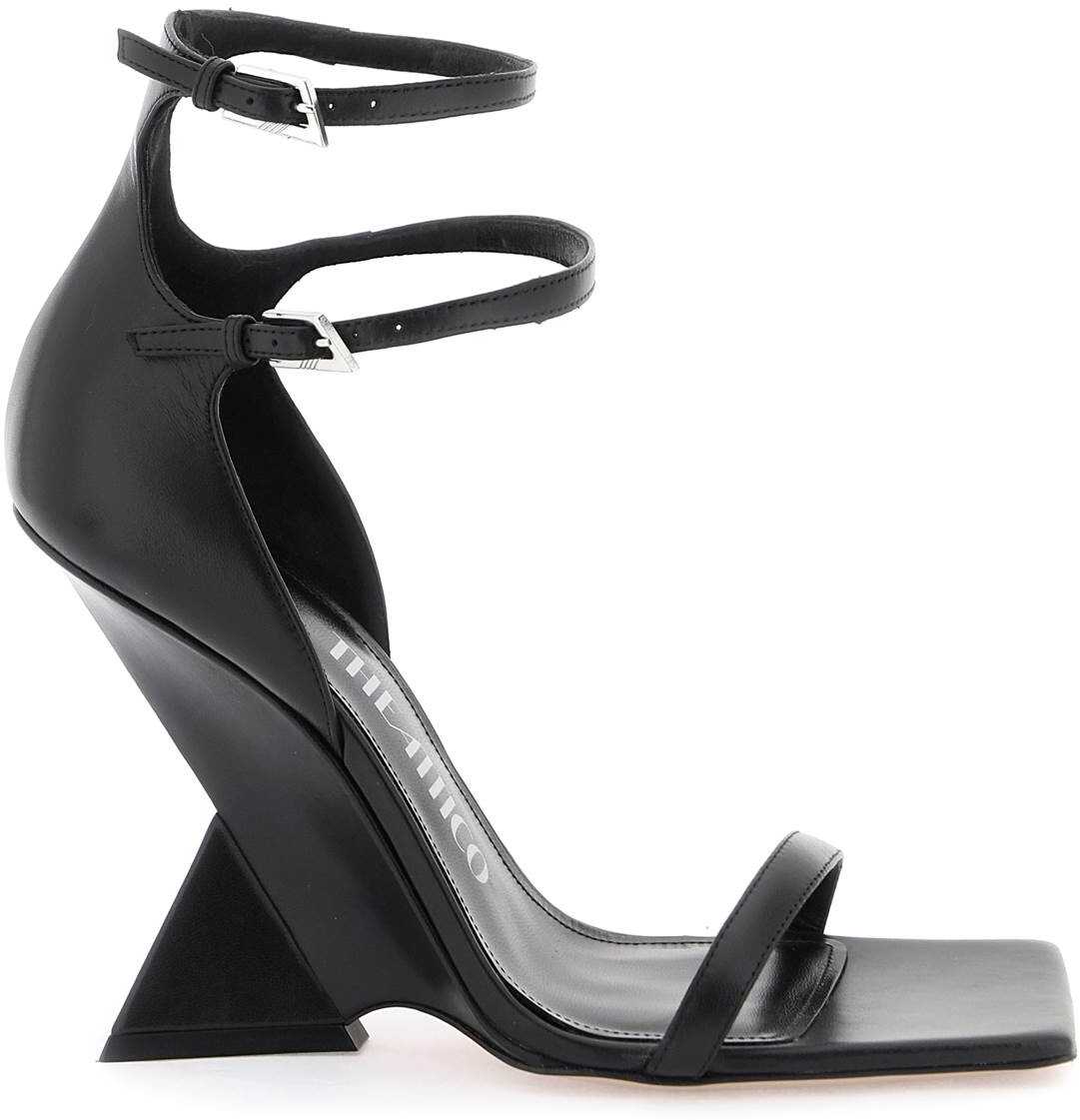 THE ATTICO Leather Grace Sandals BLACK