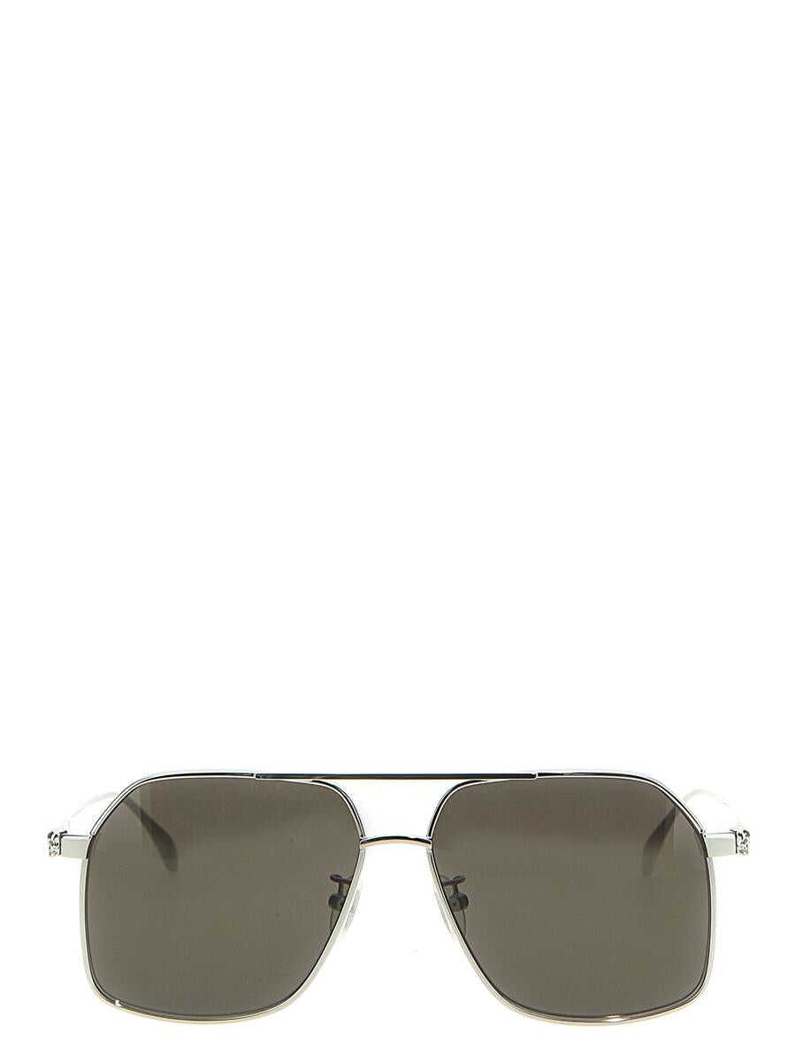 Alexander McQueen ALEXANDER MCQUEEN Metallic frame sunglasses GRAY