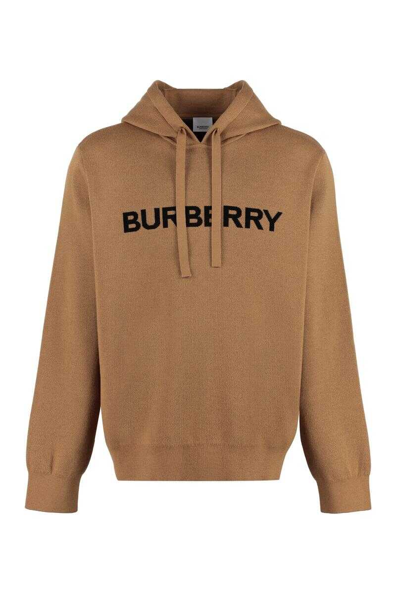 Burberry BURBERRY KNITTED HOODIE CAMEL
