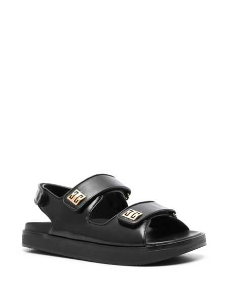 Sandale fara toc Givenchy Givenchy 4G Leather Sandals Black Femei (BM 12576966) 2