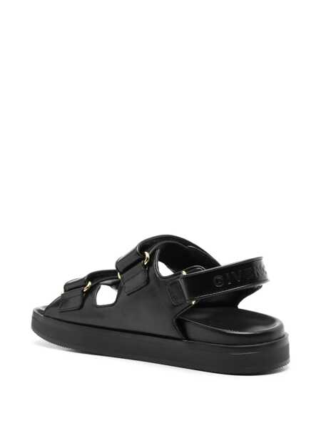 Sandale fara toc Givenchy Givenchy 4G Leather Sandals Black Femei (BM 12576966) 3