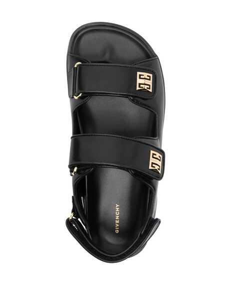 Sandale fara toc Givenchy Givenchy 4G Leather Sandals Black Femei (BM 12576966) 4