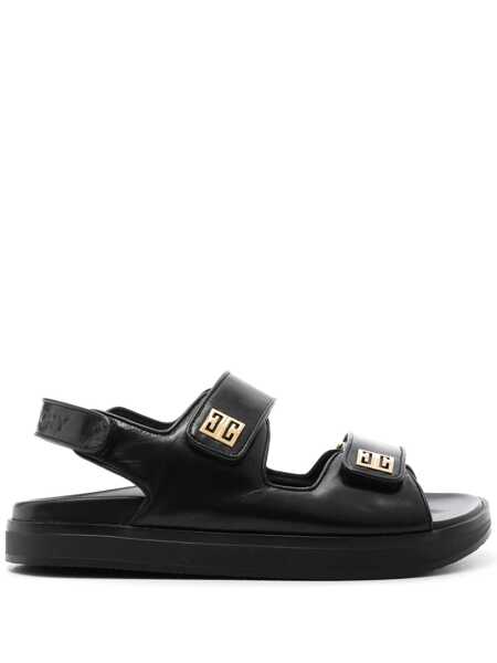 Sandale fara toc Givenchy Givenchy 4G Leather Sandals Black Femei (BM 12576966) 1