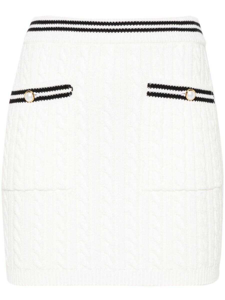 Alessandra Rich ALESSANDRA RICH Cable knitted mini skirt WHITE