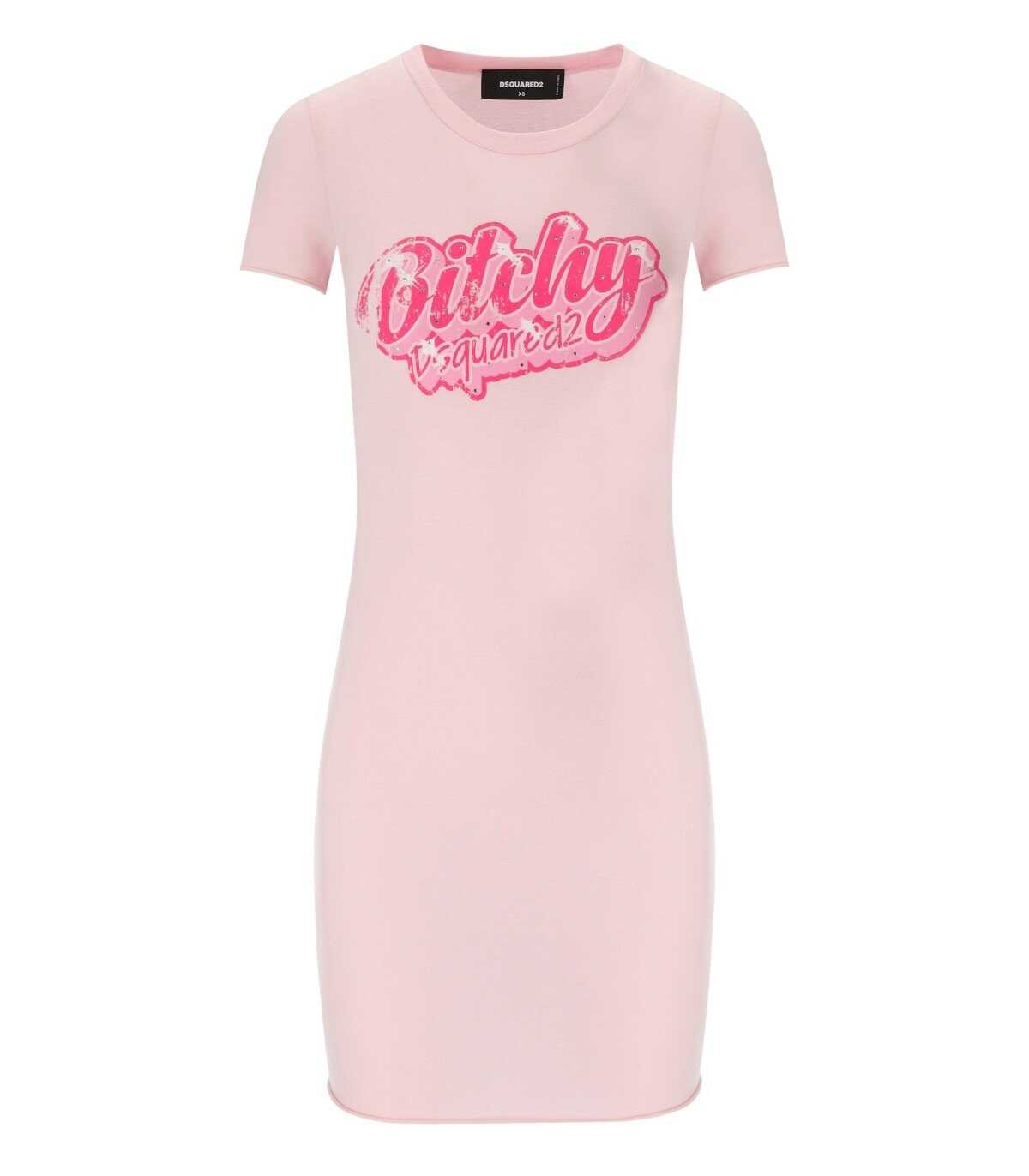 DSQUARED2 DSQUARED2 BITCHY PINK T-SHIRT DRESS Pink