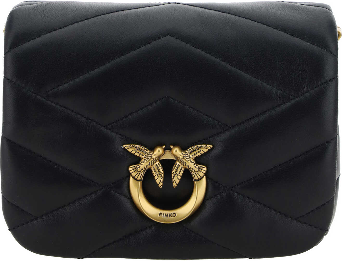 Pinko Love Click Shoulder Bag NERO-ANTIQUE GOLD