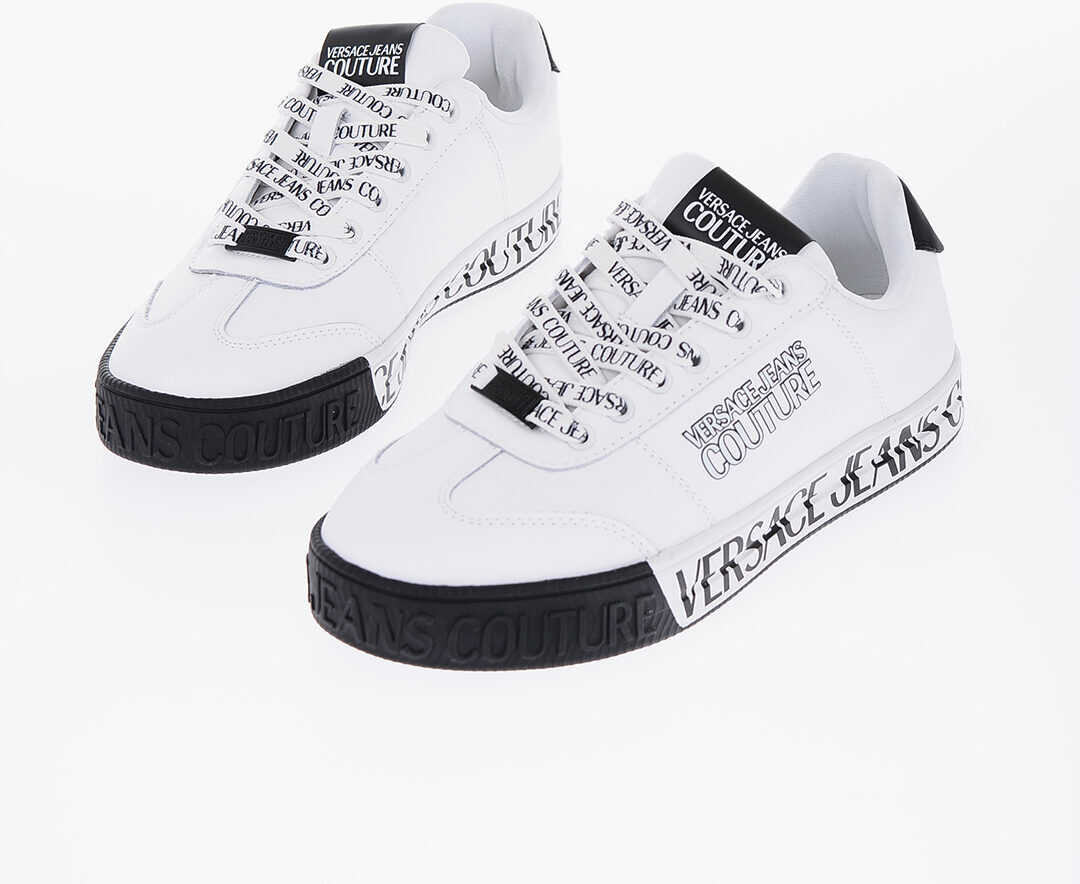 Versace Jeans Couture Leather Court 88 Sneakers With Logoed Strings* Black & White