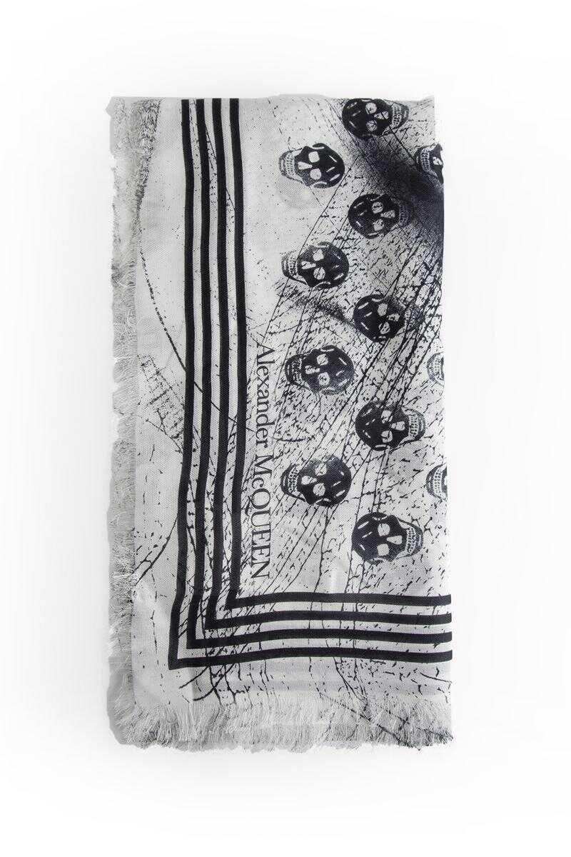 Alexander McQueen ALEXANDER MCQUEEN SCARVES BLACK&WHITE