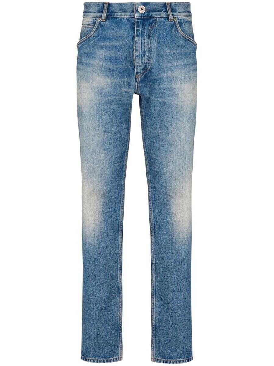 Balmain BALMAIN STRAIGHT MID-RISE JEANS BLUE