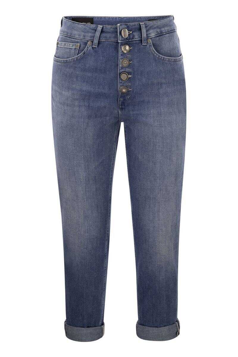 Dondup DONDUP KOONS - Loose jeans with jewelled buttons MEDIUM DENIM