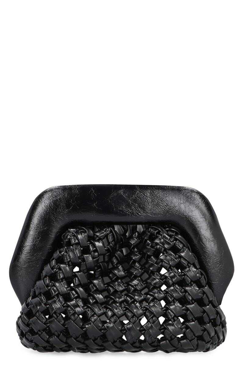 THEMOIRè THEMOIRÈ GEA KNOTS FAUX LEATHER CLUTCH BLACK