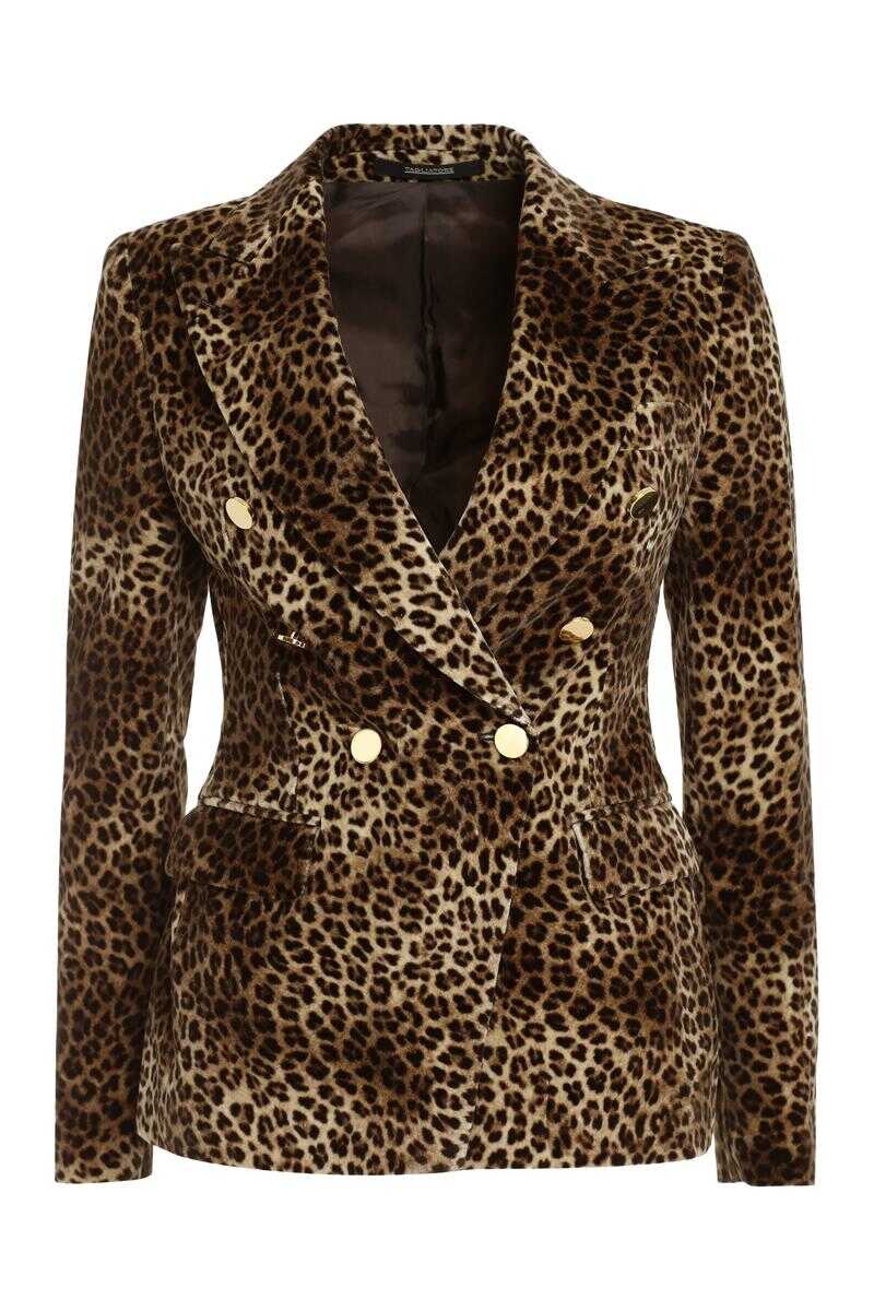 Tagliatore TAGLIATORE J-ALICYA DOUBLE-BREASTED JACKET ANIMALIER