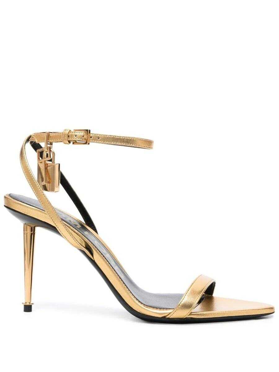 Tom Ford TOM FORD MID HEEL PADLOCK SANDALS SHOES GREY