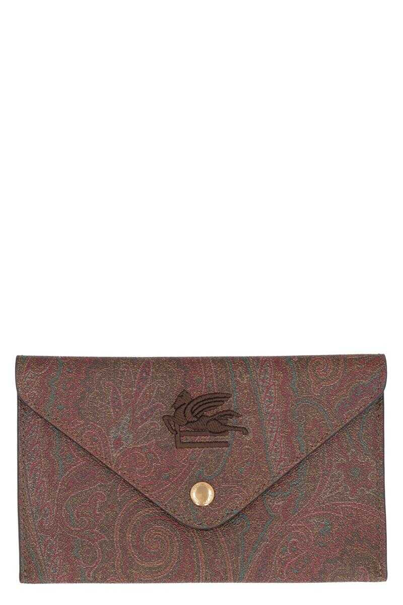 ETRO ETRO PAISLEY PRINT POUCH BROWN