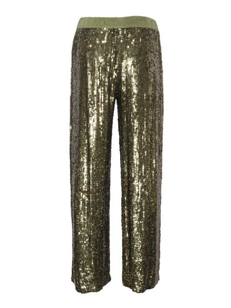 Pantaloni P.A.R.O.S.H. Trousers with sequins Green Femei (BM 12601052) 2