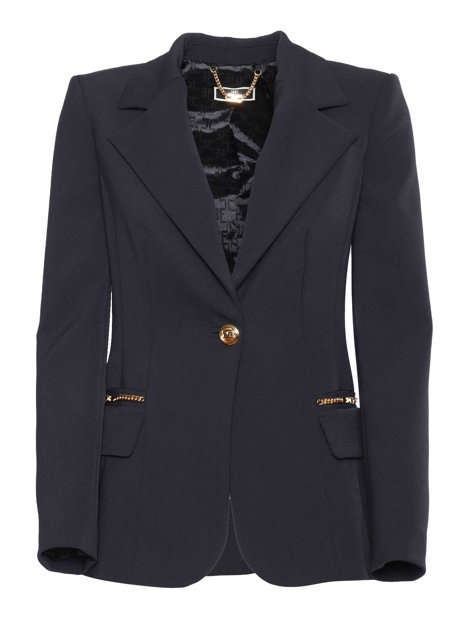 Elisabetta Franchi Single-breasted jacket Black