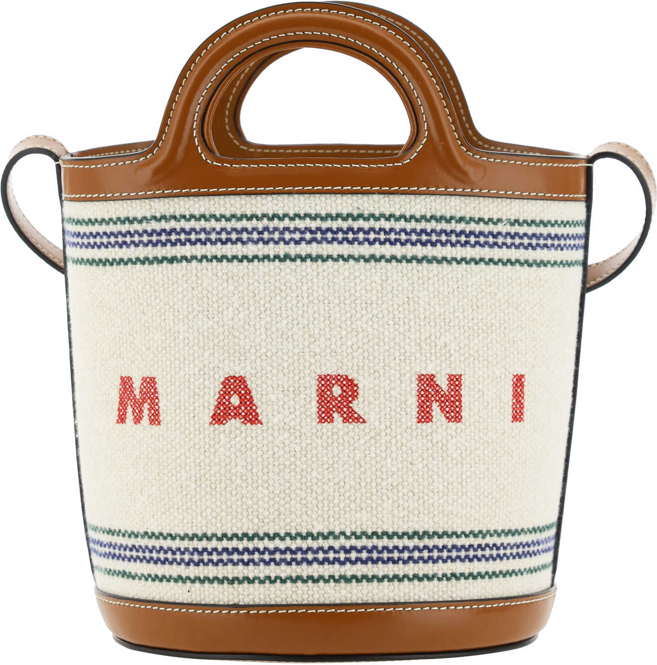 Marni Tropicalia Bucket Bag NATURAL/MOKA