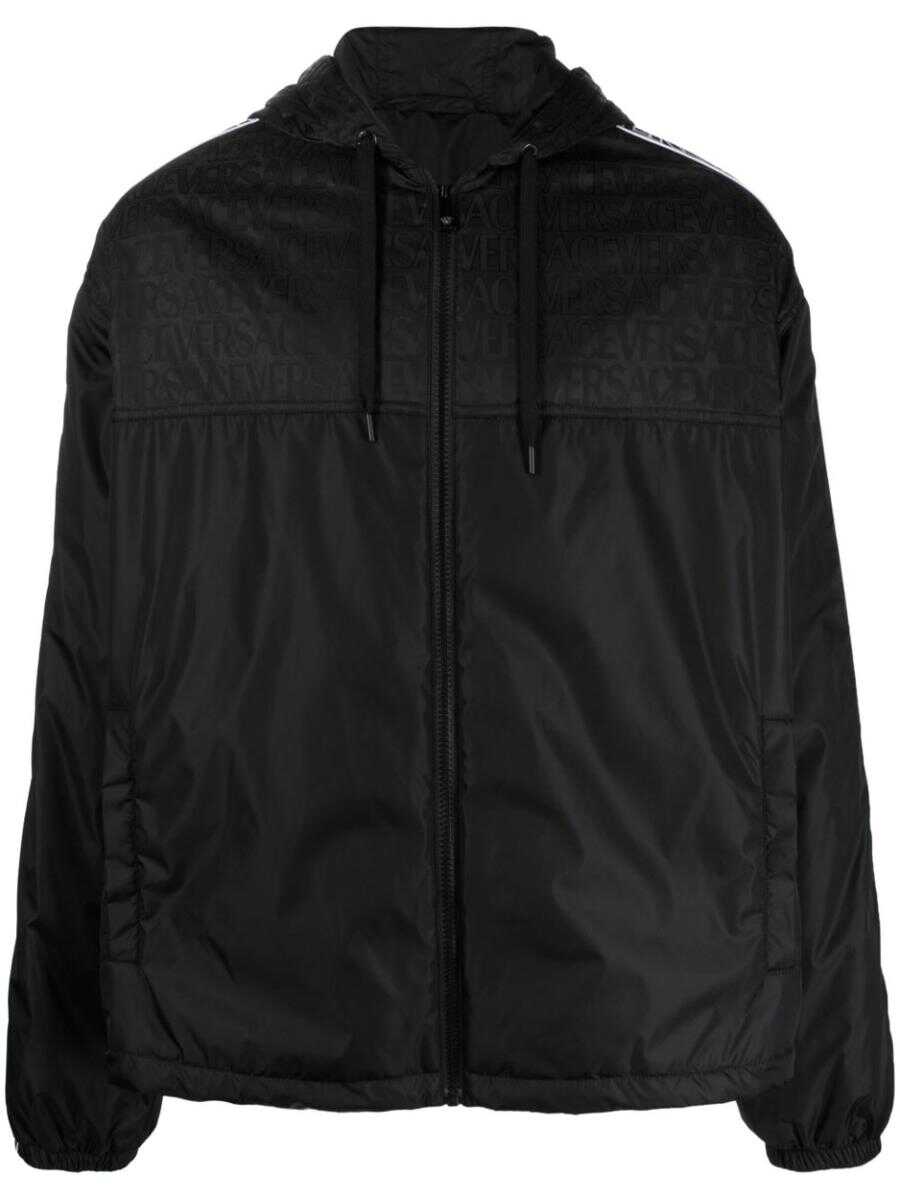 Versace VERSACE Logo hooded jacket BLACK