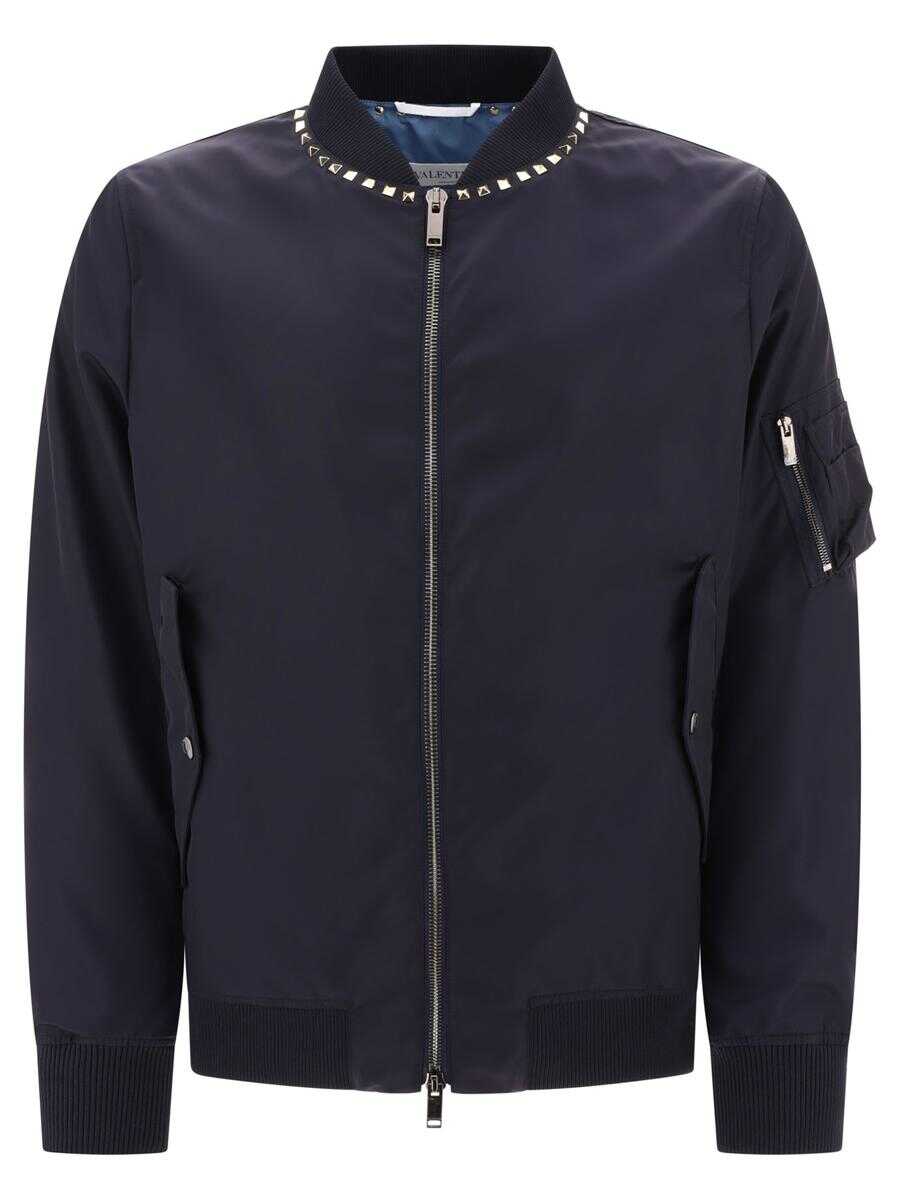 Valentino Garavani VALENTINO "Rockstud Untitled" bomber jacket BLUE