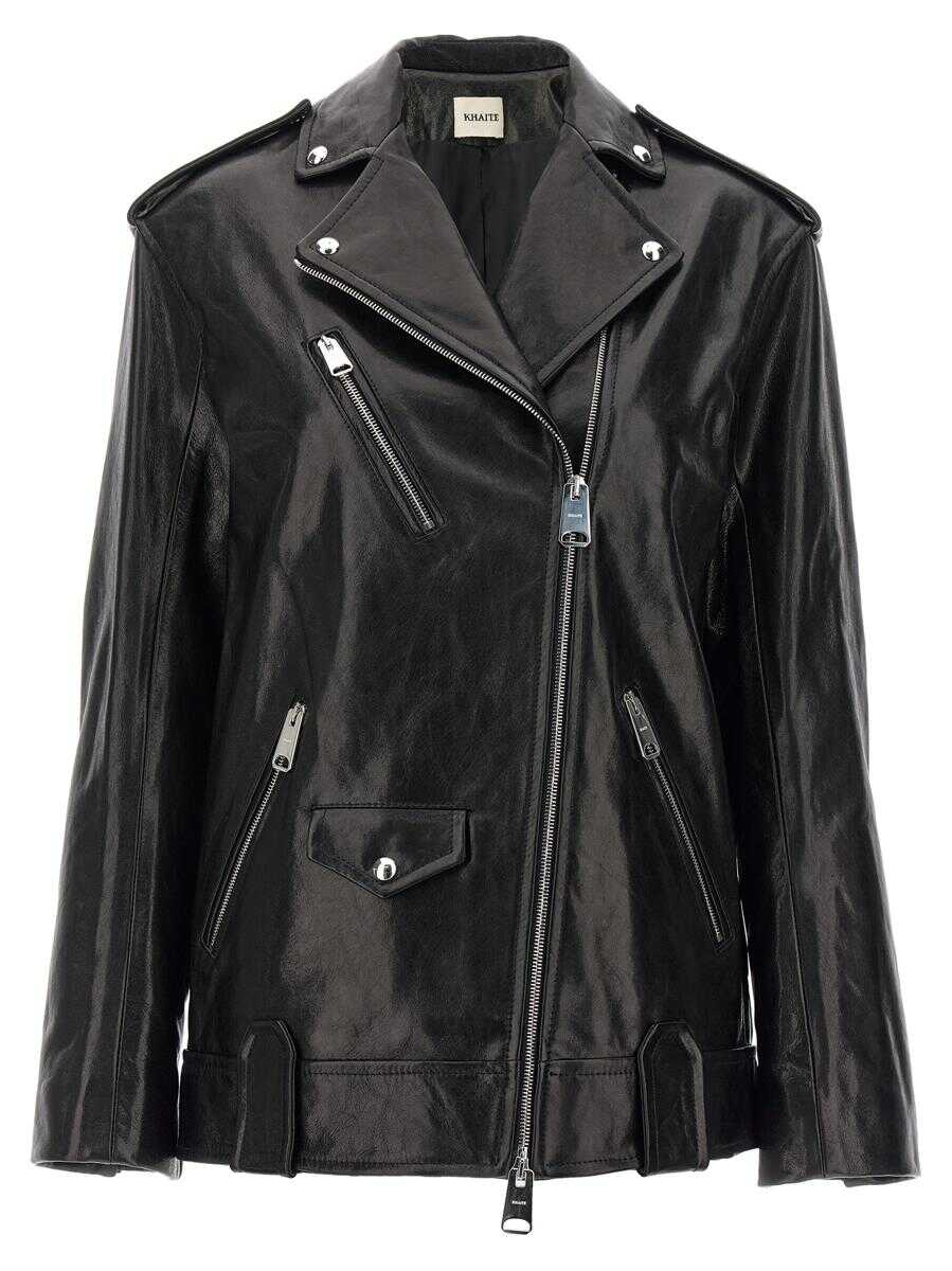 Khaite KHAITE \'Hanson\' leather biker jacket BLACK
