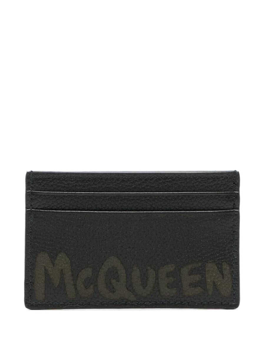 Alexander McQueen ALEXANDER MCQUEEN Logo leather credit card case BLACK