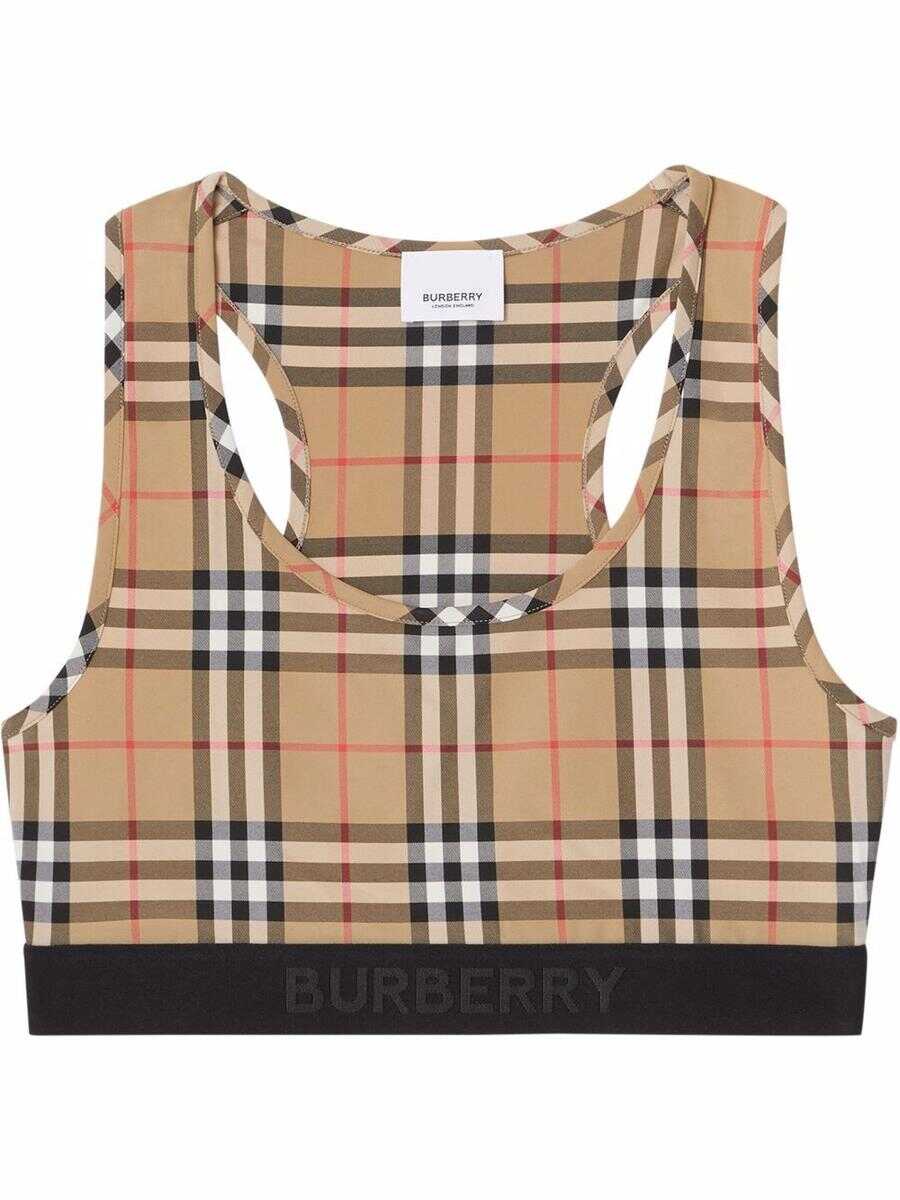 Burberry BURBERRY Vintage Check-print sports bra BEIGE