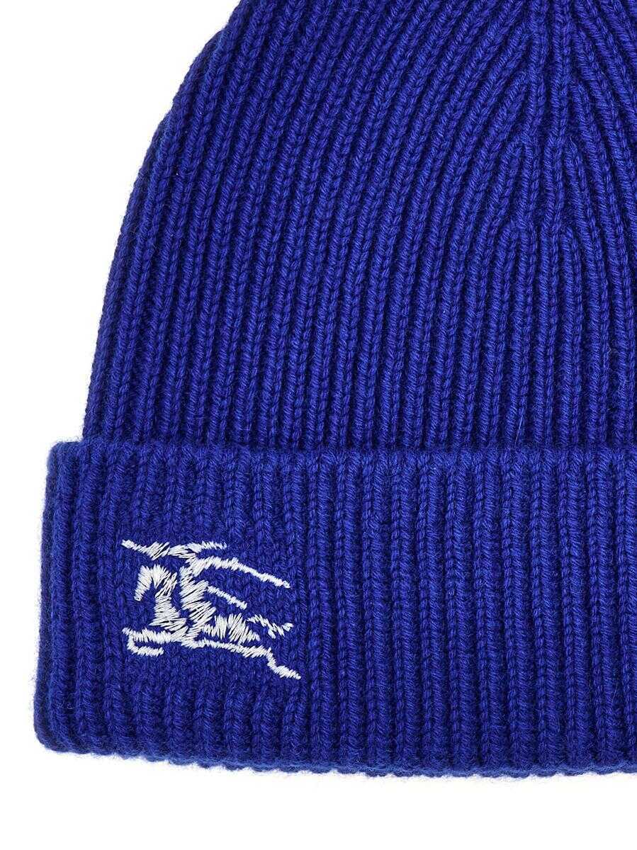 Caciuli Burberry Burberry Equestrian Knight Design Beanie BLUE Femei (BM 12610472) 4