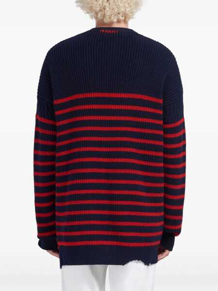 Pulovere Marni Marni Destroyed Effect Striped Cardigan MULTICOLOR Barbati (BM 12613964) 4