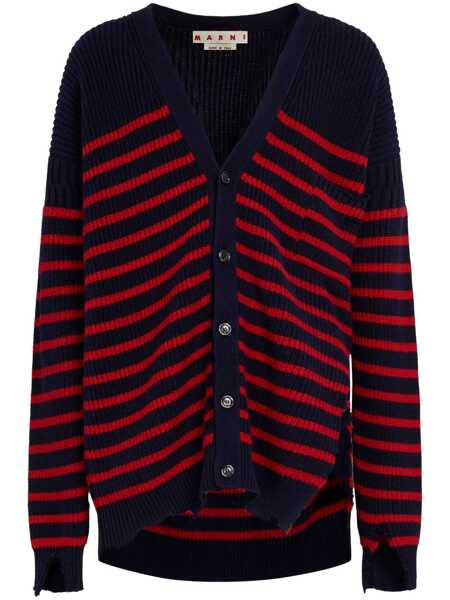 Pulovere Marni Marni Destroyed Effect Striped Cardigan MULTICOLOR Barbati (BM 12613964) 1