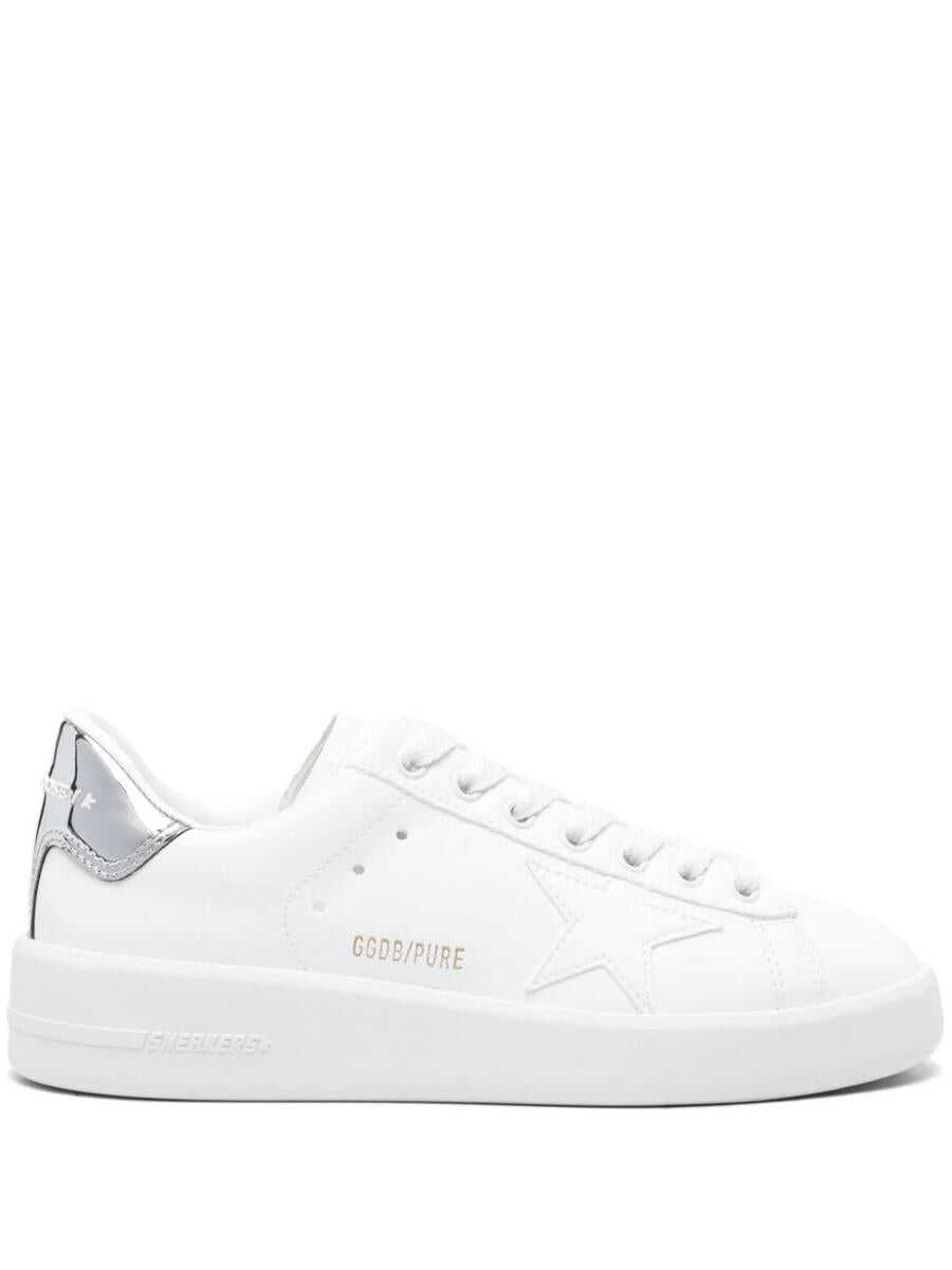 Golden Goose GOLDEN GOOSE Purestar faux-leather sneakers WHITE/SILVER