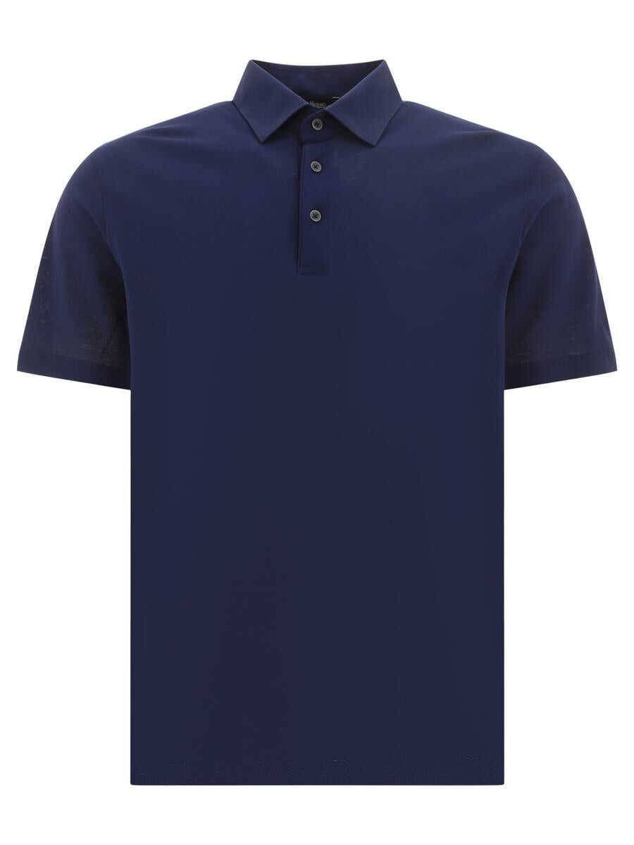 Herno HERNO Crêpe jersey polo shirt BLUE