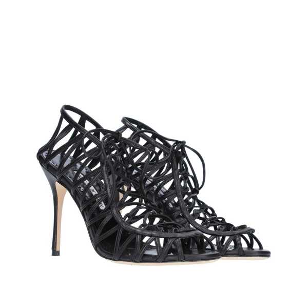 Sandale cu toc Manolo Blahnik Manolo Blahnik Hamza 105 Leather Sandals Black Femei (BM 12626819) 2
