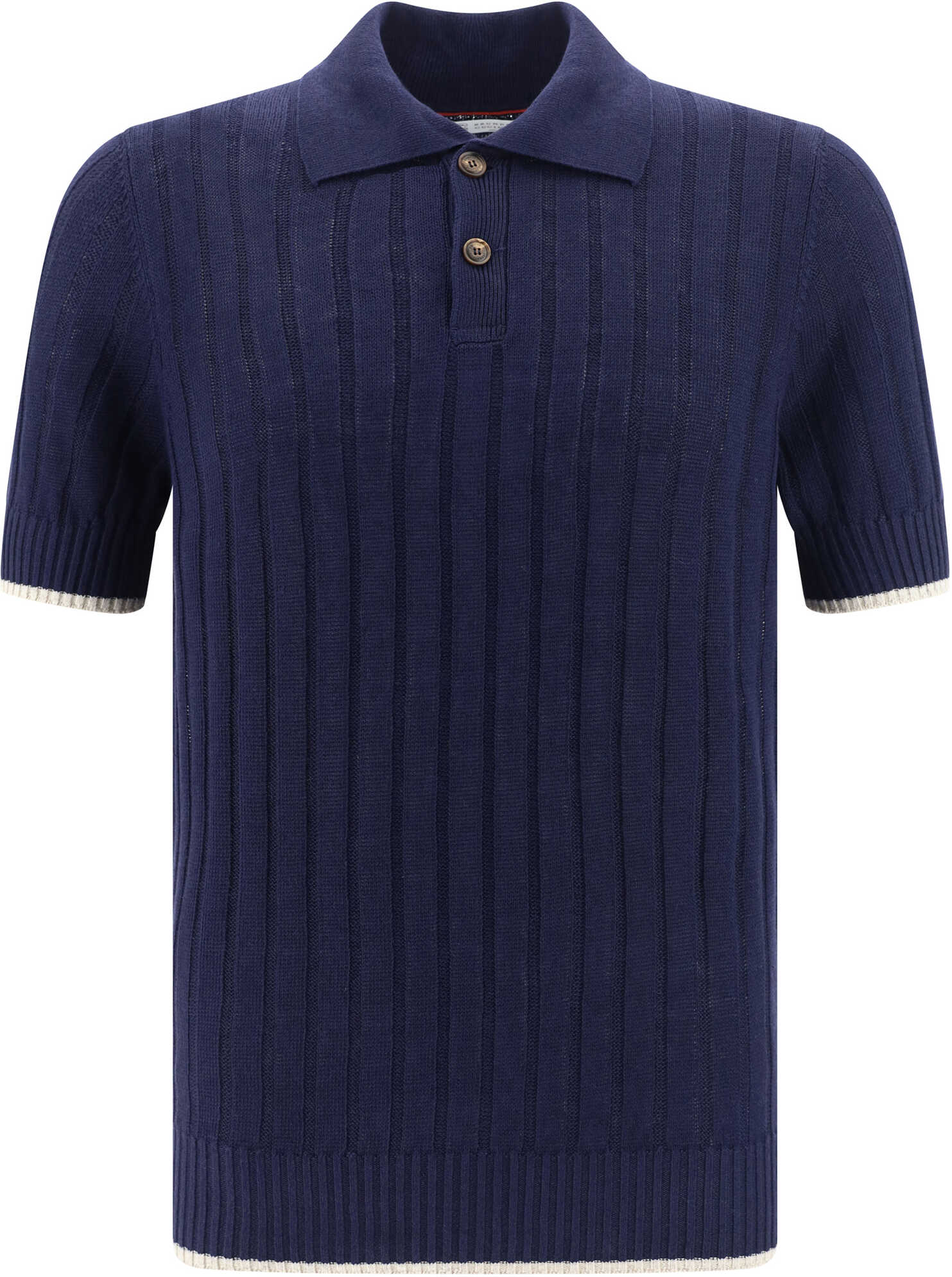 Brunello Cucinelli Polo Shirt NAVY+OYSTER