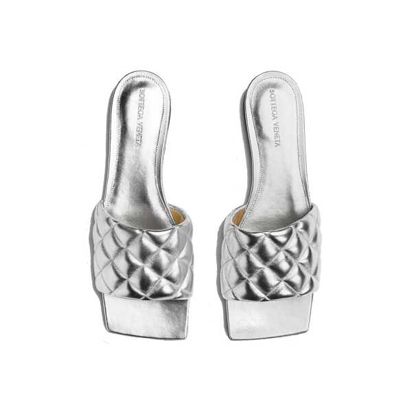 Sandale Bottega Veneta Bottega Veneta Padded Sandals Silver Femei (BM 12627854) 2