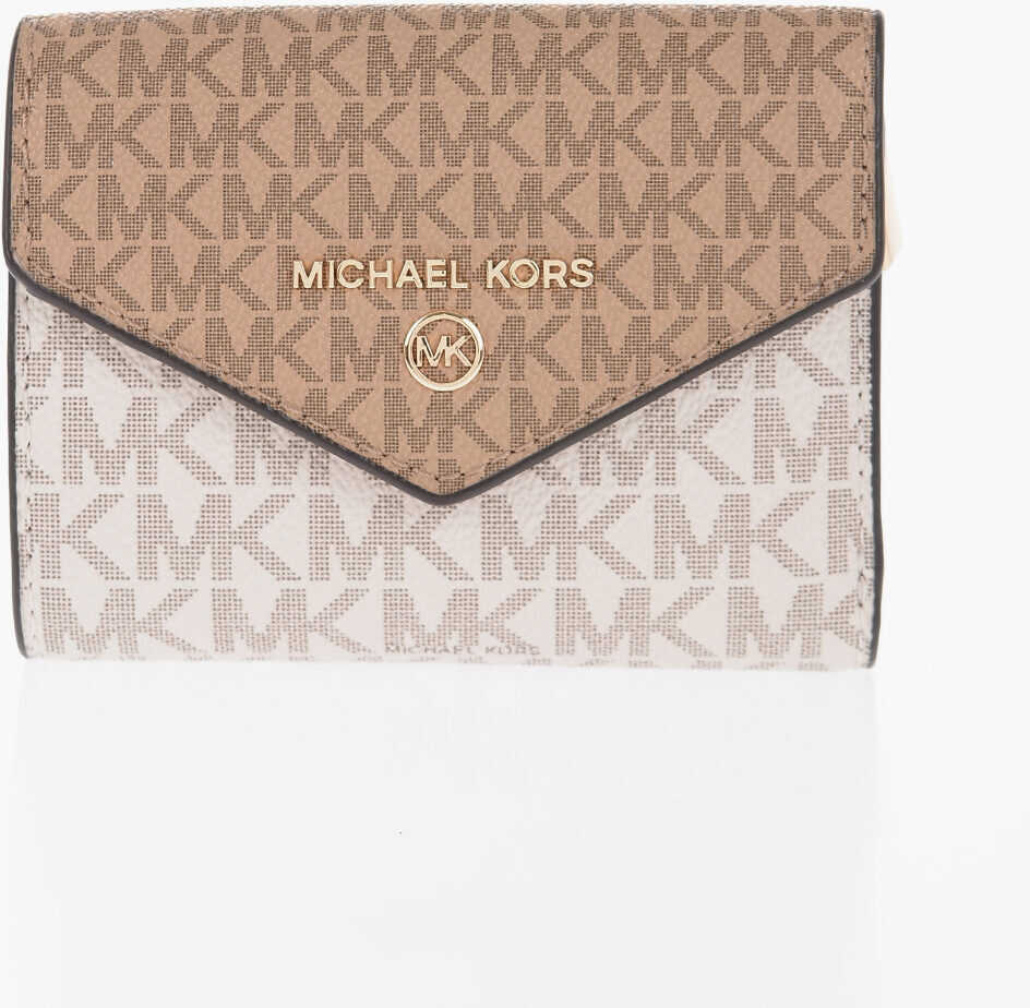 Michael Kors Michael Two-Tone Faux Leather Vanilla Wallet With All-Over M Beige