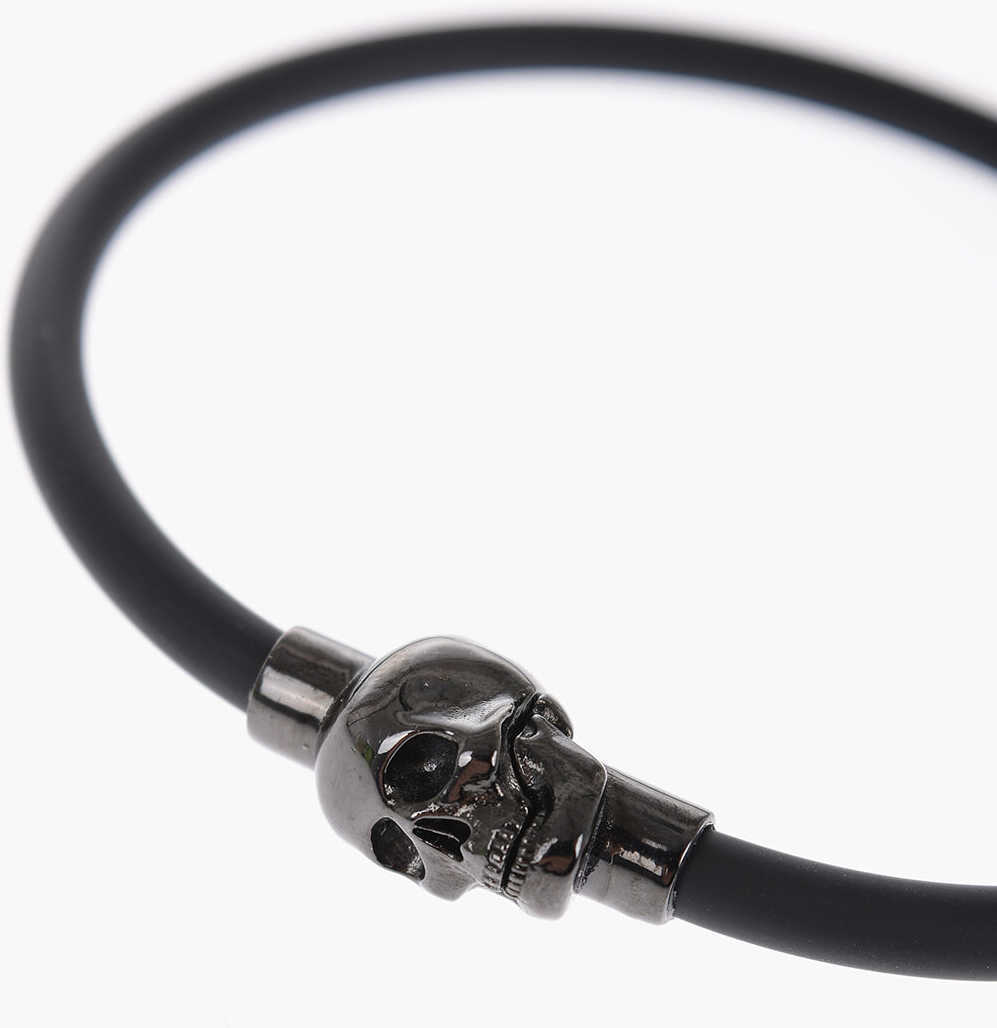 Bratari Alexander McQueen Rubber Bracelet With Magnetic Closure Black Barbati (BM 12628088) 2