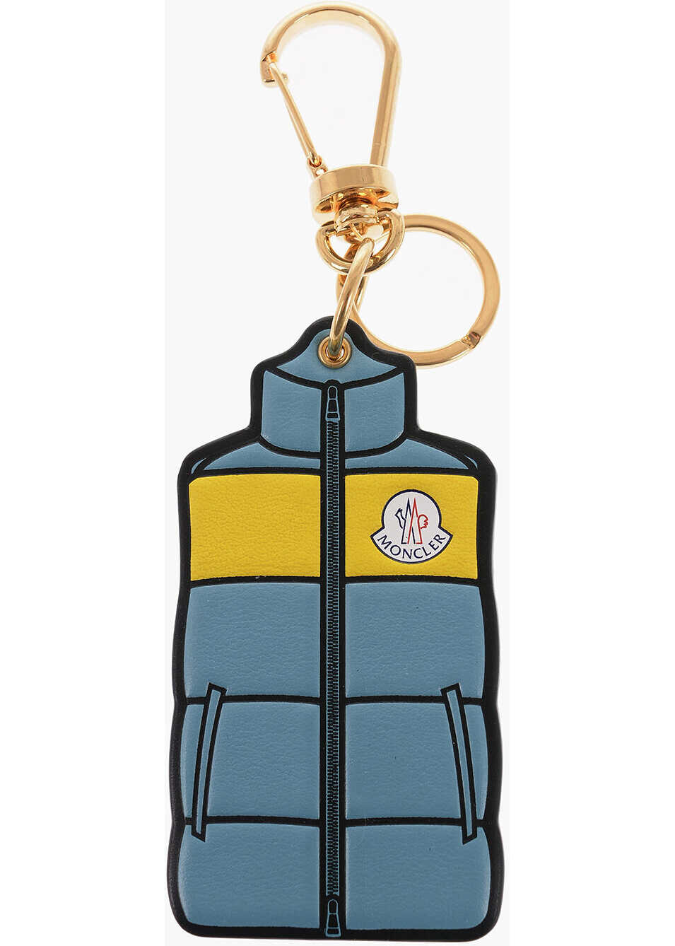 Moncler Keyring With Leather Pendant Blue