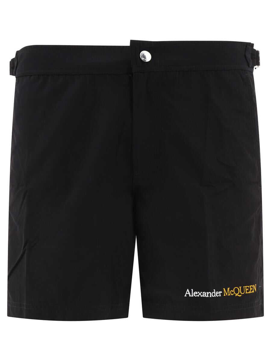 Alexander McQueen ALEXANDER MCQUEEN Nylon swim shorts BLACK