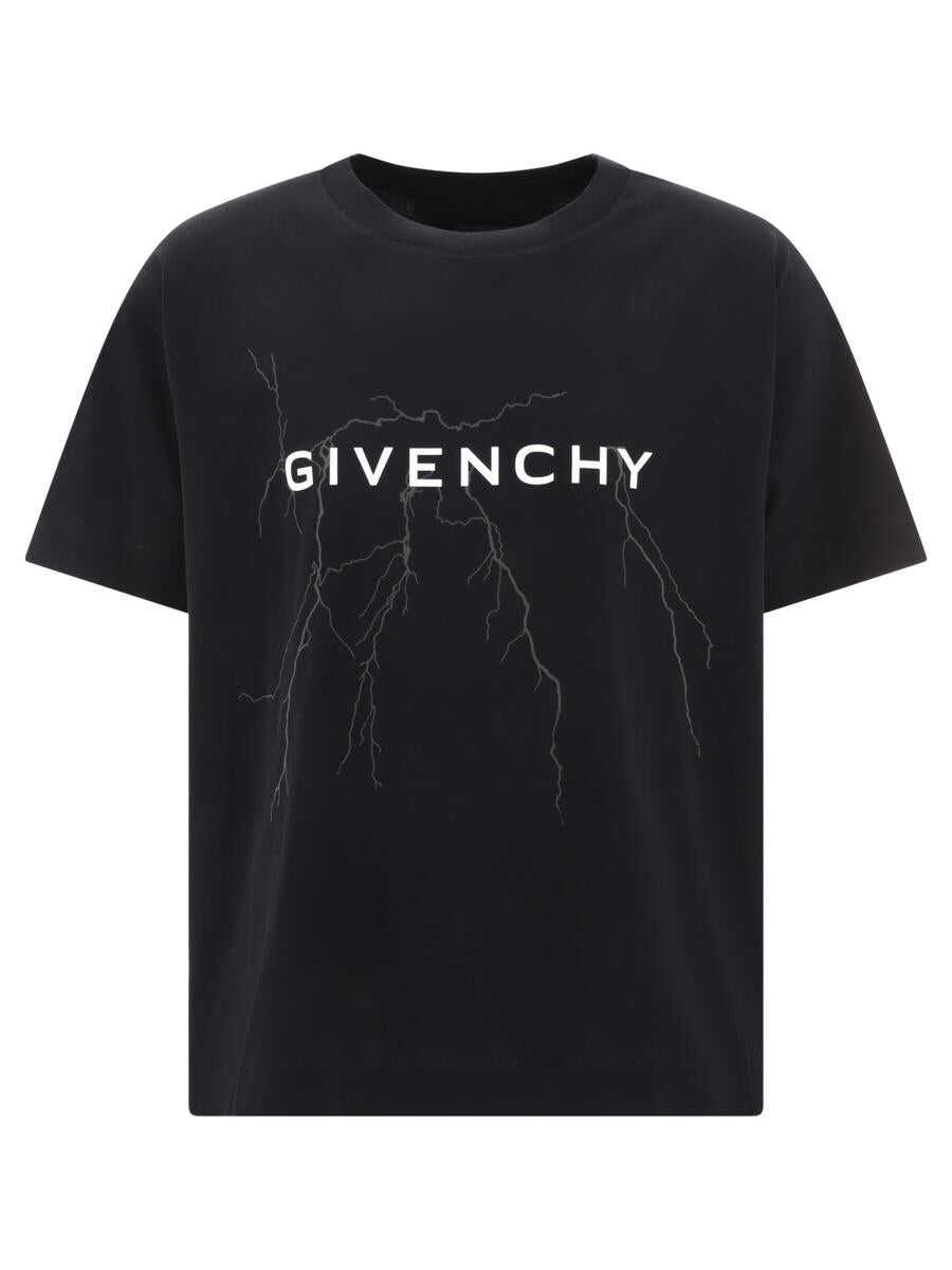 Givenchy GIVENCHY T-shirt in cotton with reflective artwork BLACK