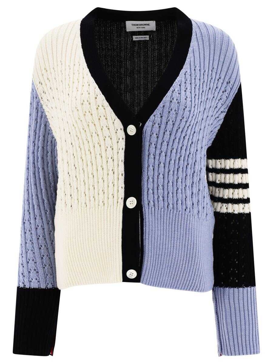 THOM BROWNE THOM BROWNE Colour-block cardigan BLUE