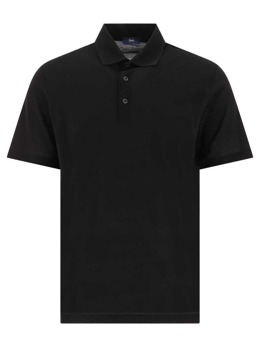 Herno HERNO Crêpe jersey polo shirt BLACK