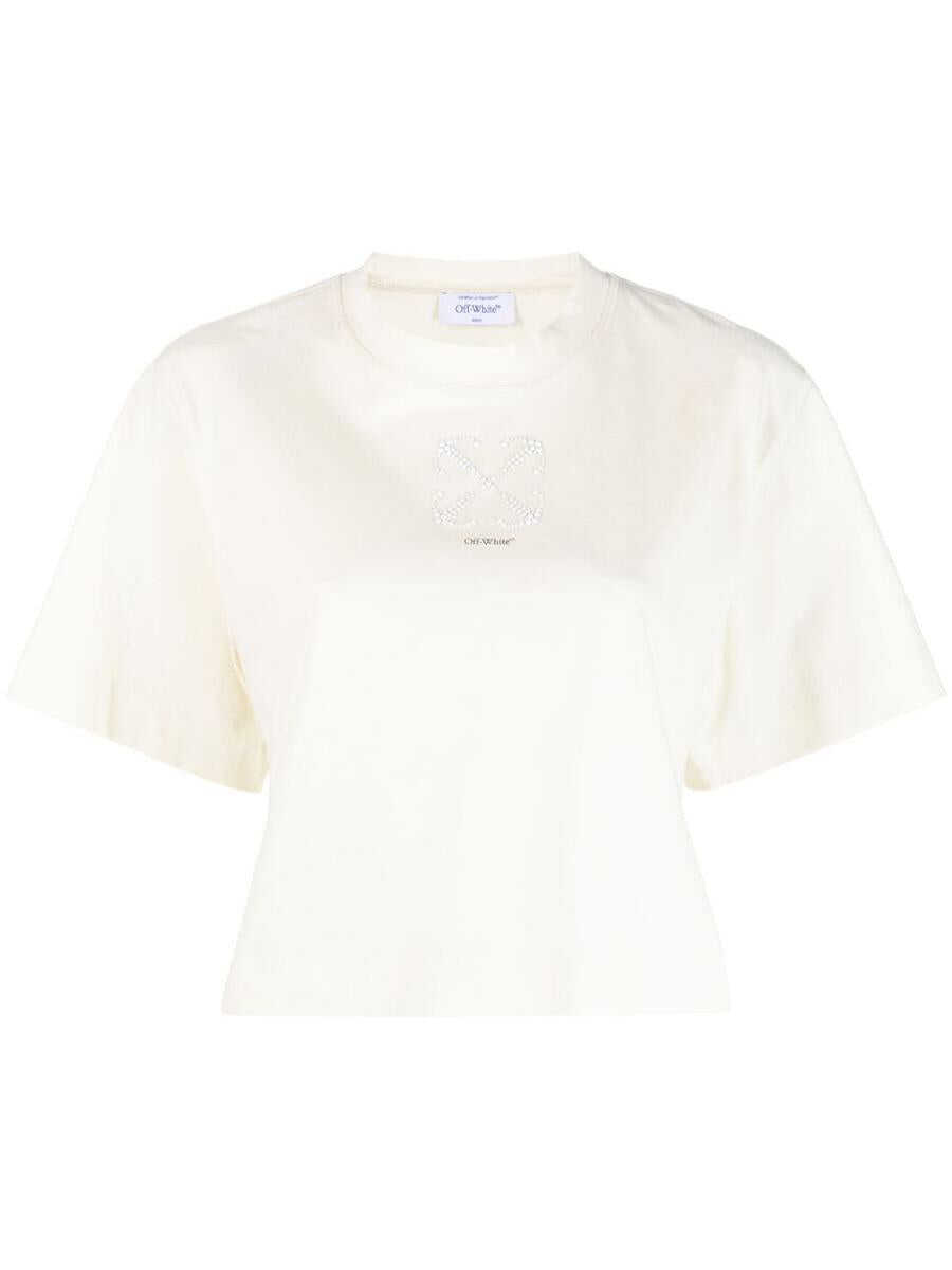 Off-White OFF-WHITE Cropped T-shirt BEIGE E NERO